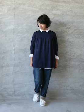 「インディゴデニム」｜ambience-asumiさん（レディース・159cm）の冬コーディネート