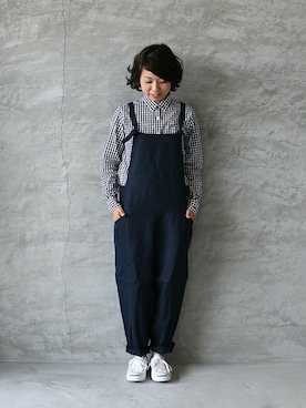 「YARRA（ヤラ）のアイテム（オールインワン・サロペット）」を使った、ambience-asumiさん（レディース・159cm）の冬コーディネート