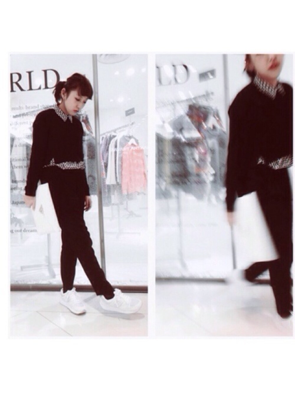 ブラック系のニット/セーターを着用したレディースの秋コーディネートの1枚目の写真