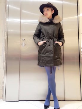 「STUDIOUS（ステュディオス）のアイテム（モッズコート）」を使った、テラダアイリさん（レディース・163cm）の冬コーディネート