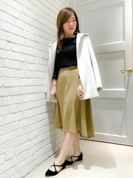 「Khaju（カージュ）のアイテム（その他アウター）」を使った、権田　彩弓さん（レディース・157cm）の冬コーディネート