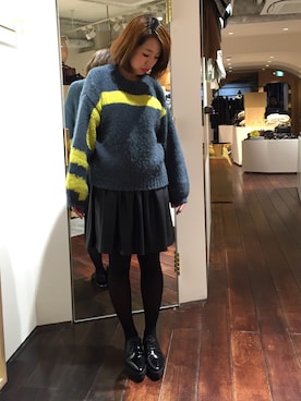 「ボリュームニット」｜「アイテム（その他シューズ）」を使った、kuboさん（レディース・162cm）の冬コーディネート