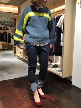「ボリュームニット」｜「アイテム（パンプス）」を使った、kuboさん（レディース・162cm）の冬コーディネート