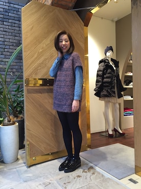 「ダンガリーシャツ」｜「アイテム（その他シューズ）」を使った、kuboさん（レディース・162cm）の冬コーディネート