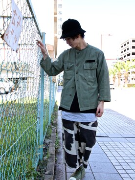 「SASQUATCHfabrix.（サスクワァッチファブリックス）のアイテム」を使った、MANYさん（メンズ・175cm）の秋コーディネート