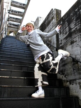 「SASQUATCHfabrix.（サスクワァッチファブリックス）のアイテム」を使った、MANYさん（メンズ・172cm）の冬コーディネート