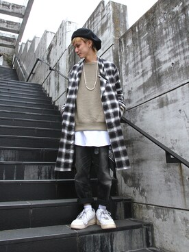 「URU（ウル）のアイテム（アクセサリー）」を使った、MANYさん（メンズ・172cm）の冬コーディネート