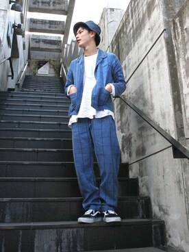 「URU（ウル）のアイテム（アクセサリー）」を使った、MANYさん（メンズ・172cm）の冬コーディネート