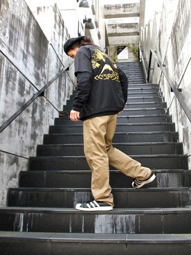 「SASQUATCHfabrix.（サスクワァッチファブリックス）のアイテム（ジャケット/アウター）」を使った、MANYさん（メンズ・175cm）の春コーディネート