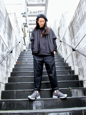 「SASQUATCHfabrix.（サスクワァッチファブリックス）のアイテム（トップス）」を使った、MANYさん（メンズ・175cm）の春コーディネート