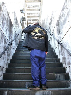 「SASQUATCHfabrix.（サスクワァッチファブリックス）のアイテム（ジャケット/アウター）」を使った、MANYさん（メンズ・175cm）の春コーディネート