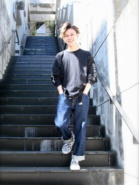 「ELEY KISHIMOTO(イーリーキシモト)のアイテム」を使った、MANYさん(メンズ・171cm)の夏コーディネート