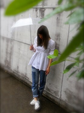 「アイテム（おもちゃ、ブラック系）」を使った、MANYさん（レディース・158cm）の夏コーディネート