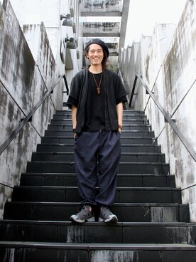 「SASQUATCHfabrix.（サスクワァッチファブリックス）のアイテム」を使った、MANYさん（メンズ・175cm）の夏コーディネート