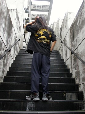 「SASQUATCHfabrix.（サスクワァッチファブリックス）のアイテム」を使った、MANYさん（メンズ・175cm）の夏コーディネート