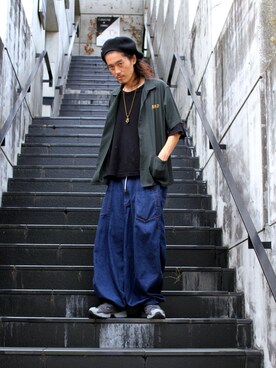 「SASQUATCHfabrix.（サスクワァッチファブリックス）のアイテム」を使った、MANYさん（メンズ・175cm）の秋コーディネート