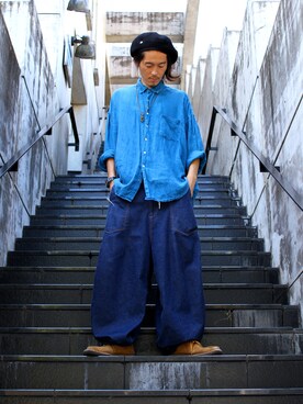 「SASQUATCHfabrix.（サスクワァッチファブリックス）のアイテム」を使った、MANYさん（メンズ・175cm）の秋コーディネート