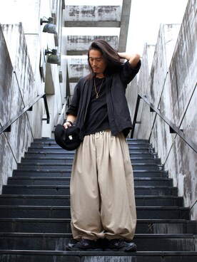「SASQUATCHfabrix.（サスクワァッチファブリックス）のアイテム」を使った、MANYさん（メンズ・175cm）の秋コーディネート
