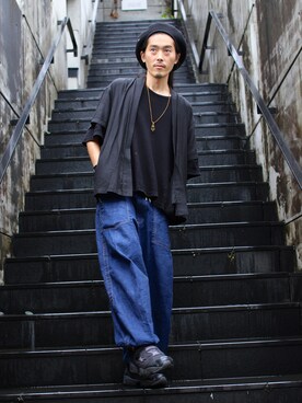 「SASQUATCHfabrix.（サスクワァッチファブリックス）のアイテム」を使った、MANYさん（メンズ・175cm）の秋コーディネート