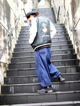 「SASQUATCHfabrix.（サスクワァッチファブリックス）のアイテム」を使った、MANYさん（メンズ・175cm）の秋コーディネート