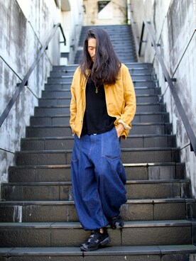 「SASQUATCHfabrix.（サスクワァッチファブリックス）のアイテム」を使った、MANYさん（メンズ・175cm）の秋コーディネート