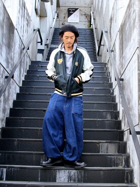 「SASQUATCHfabrix.（サスクワァッチファブリックス）のアイテム」を使った、MANYさん（メンズ・175cm）の秋コーディネート