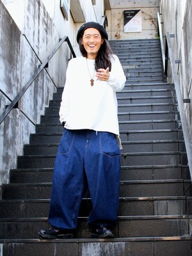 「SASQUATCHfabrix.（サスクワァッチファブリックス）のアイテム」を使った、MANYさん（メンズ・175cm）の秋コーディネート