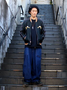 「SASQUATCHfabrix.（サスクワァッチファブリックス）のアイテム」を使った、MANYさん（メンズ・175cm）の秋コーディネート