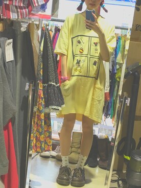 「アイテム（アナログ腕時計、ピンク系）」を使った、えのき🍄さん（レディース・166cm）の春コーディネート