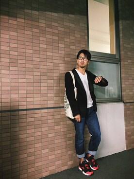 「JUNYA WATANABE MAN（ジュンヤワタナベマン）のアイテム（テーラードジャケット）」を使った、マロポッポ軍曹さん（メンズ・173cm）の秋コーディネート