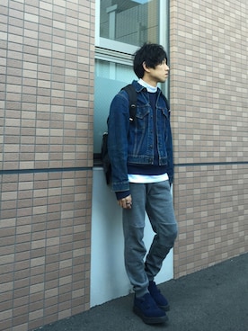 「ADAM ET ROPE'（アダムエロペ）のアイテム（アクセサリー）」を使った、マロポッポ軍曹さん（メンズ・173cm）の春コーディネート