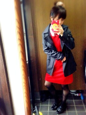 「mystic（ミスティック）のリボンパンプス（パンプス、ブラック系）」を使った、でかマイさん（レディース・160cm）の秋コーディネート