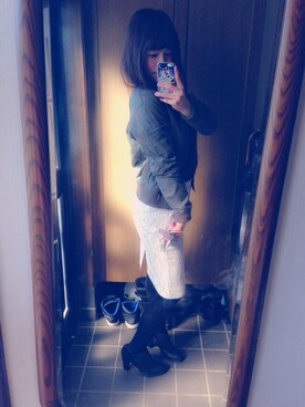 「KBF（ケイビーエフ）のセールで
これだけ買ったのだ！
（スカート、グレー系）」を使った、でかマイさん（レディース・160cm）の冬コーディネート