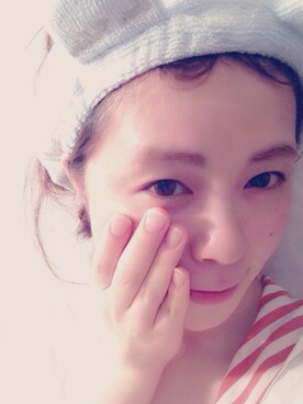 「3coins（3coins）のアイテム（ヘアバンド、ブルー系）」を使った、でかマイさん（レディース・160cm）の夏コーディネート