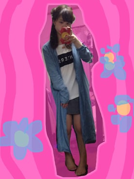 「H&M（エイチ・アンド・エム）のアイテム（Tシャツ/カットソー、ホワイト系）」を使った、でかマイさん（レディース・160cm）の秋コーディネート