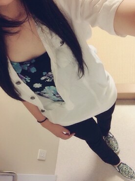 「Abercrombie&Fitch（アバークロンビーアンドフィッチ）のアイテム（キャミソール）」を使った、まぁのさん（レディース・162cm）の夏コーディネート