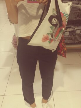 「bak 가방（クラッチバッグ、ホワイト系）」を使った、옥자さん（レディース・158cm）の夏コーディネート