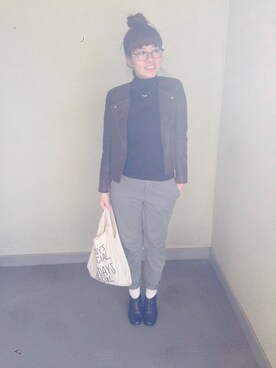 「エコバッグ」｜「アイテム（ブーティ）」を使った、MIKIさん（レディース・160cm）の冬コーディネート