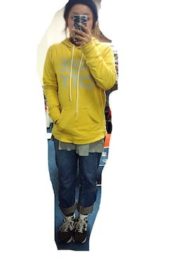 「BLUE BLUE（ブルーブルー）のアイテム（パンツ）」を使った、miさん（レディース・158cm）の冬コーディネート