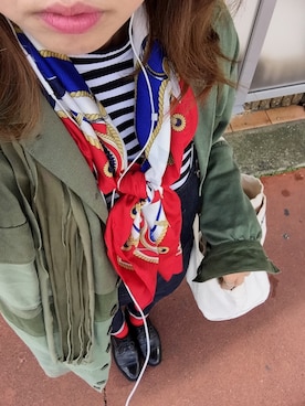 「BLUE BLUE（ブルーブルー）のアイテム（オールインワン・サロペット）」を使った、miさん（レディース・158cm）の春コーディネート