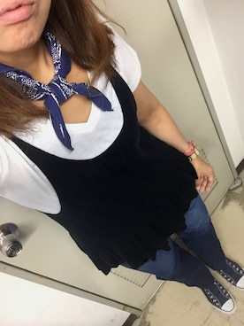 「BLUE BLUE（ブルーブルー）のアイテム（パンツ）」を使った、miさん（レディース・158cm）の夏コーディネート