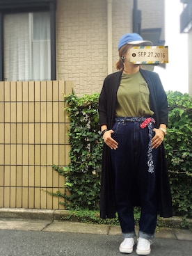 「ヤンチャ」｜「アイテム（その他アウター）」を使った、miさん（レディース・160cm）の秋コーディネート