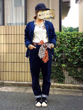 「EDITION（エディション）のアイテム（帽子）」を使った、miさん（レディース・160cm）の秋コーディネート