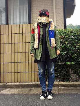 「BEAMS（ビームス）のアイテム（その他アウター）」を使った、miさん（レディース・160cm）の秋コーディネート