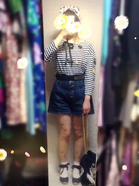「ウエストイン」｜「アイテム（財布/小物）」を使った、LAMBさん（レディース・159cm）の夏コーディネート