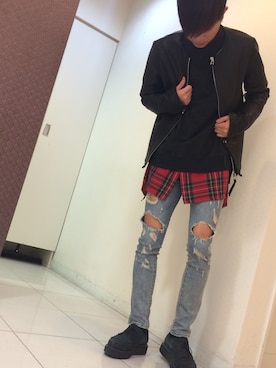 「SUPER FINE（スーパーファイン）のアイテム（スウェット）」を使った、大橋翔太さん（メンズ・173cm）の冬コーディネート