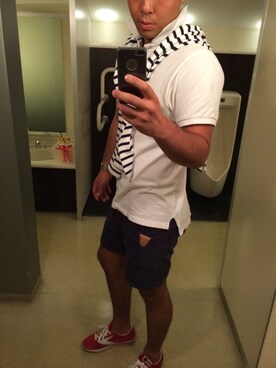 「Lightning Bolt（ライトニングボルト）のアイテム（パンツ）」を使った、オリバーさん（メンズ・180cm）の夏コーディネート