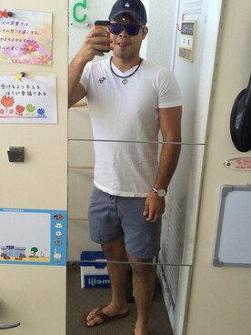 「Lightning Bolt（ライトニングボルト）のアイテム（パンツ）」を使った、オリバーさん（メンズ・180cm）の夏コーディネート