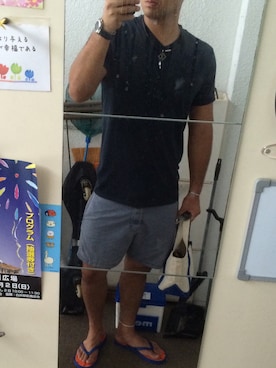 「Lightning Bolt（ライトニングボルト）のアイテム（パンツ）」を使った、オリバーさん（メンズ・180cm）の夏コーディネート