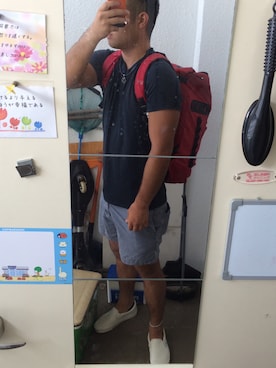 「Lightning Bolt（ライトニングボルト）のアイテム（パンツ）」を使った、オリバーさん（メンズ・180cm）の夏コーディネート